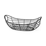22" Black Metal Oval Storage Basket