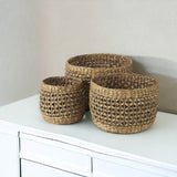 Set of Three Brown Wicker Basket