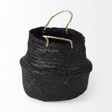 Set of Three Black Wicker Basket