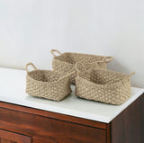Set of Three Natural Wicker Basket