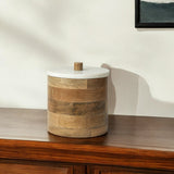 9" Brown Cylinder Solid Wood