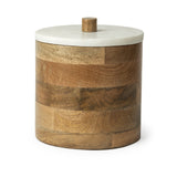 9" Brown Cylinder Solid Wood