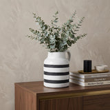 7" Blue And White Cylinder Ceramic Urns Jars