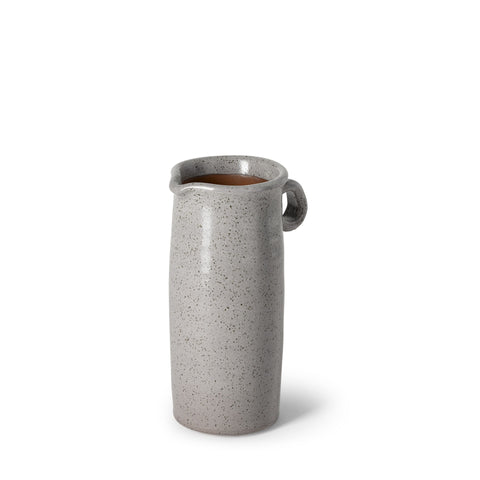 9" Gray Cylinder Ceramic Urns Jars
