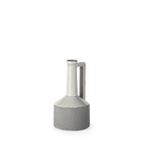 9" Gray And White Cylinder Ceramic Urns Jars