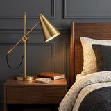 26" Gold Lamp Base LED With Gold Shade