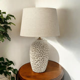 26" Beige Faux Coral Table Lamp With Empire Shade