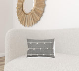 Dark Blue And Beige Lumbar Accent Pillow Cover
