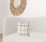 1" Beige and Black Linen Pillow Cover