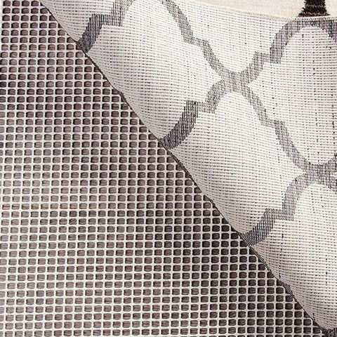 6' x 9' Ivory Striped Weave Non Slip Rug Pad
