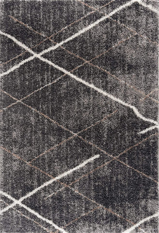 5' X 8' Gray Modern Distressed Lines Area Rug