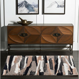 4' X 6' Gray And Black Strokes Area Rug