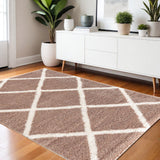 4' X 6' Beige Geometric Area Rug