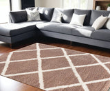 8' X 11' Beige Geometric Area Rug