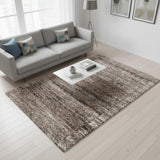 5' X 8' Ivory And Brown Retro Mod Area Rug