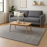 5' X 8' Gray Modern Solid Shag Area Rug