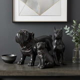 8" Black Polyresin Dog Tabletop Sculpture