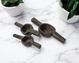 Set of Three 3" Brown Metal Tabletop Sculpture