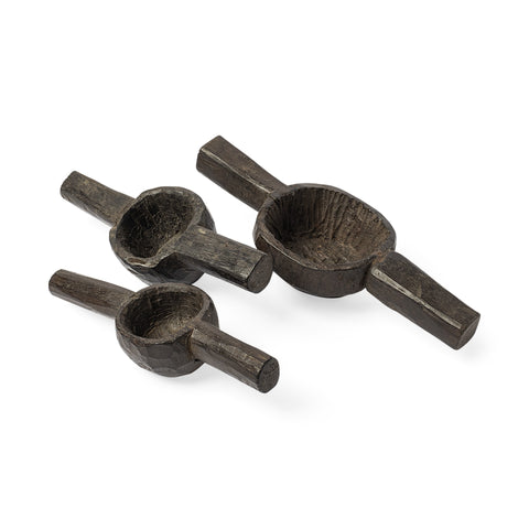 Set of Three 3" Brown Metal Tabletop Sculpture