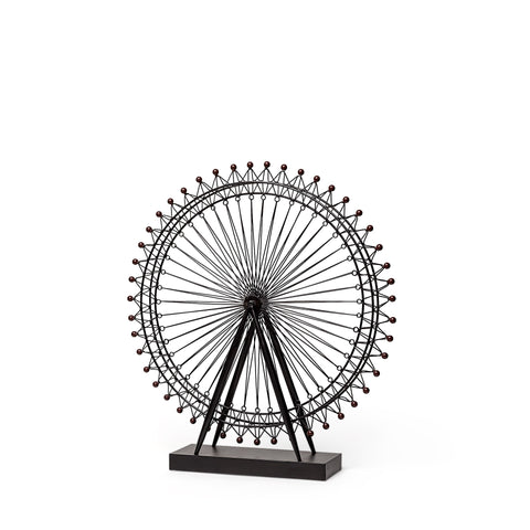 27" Black Metal Tabletop Sculpture