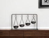 19" Charcoal Metal Vintage Spice Rack Tabletop Sculpture