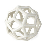 7" White Ceramic Decorative Orb Tabletop Sculpture