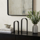 Set Of Two Black Metal Test Tube Decor Pieces
