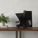 12" Contempo Antiqued Black Abstract Sculpture
