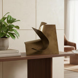 12" Contempo Antiqued Gold Abstract Sculpture