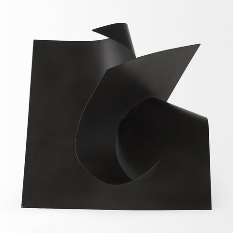18" Metal Antiqued Black Modern Abstract Sculpture