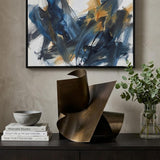 18" Contempo Antiqued Gold Abstract Sculpture