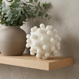6" Ivory Resin Knobby Nubs Orb Tabletop Sculpture