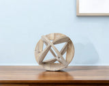 5" Natural Solid Wood Orb Decorative Orb Tabletop Sculpture