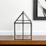 8" Black And Clear Glass And Metal Box
