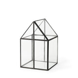 8" Black And Clear Glass And Metal Box