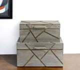 11" Gray Solid Wood Desk Organizer