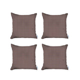 Set Of 4 Red Houndstooth Pillow Covers