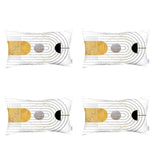 Set Of 4 White Patterned Lumbar Pillow Covers