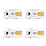Set Of 4 White Patterned Lumbar Pillow Covers