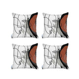 Set Of 4 Red Boho Chic Printed Pillow Covers