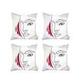 Set Of 4 Ivory Printed Boho Chic Pillow Covers