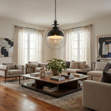 Black Metal Sphere Pendant Hanging Light