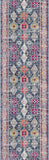 12' Blue And Ivory Oriental Runner Rug