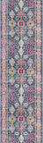 20' Blue And Ivory Oriental Runner Rug