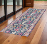 2' X 6' Navy Oriental Area Rug