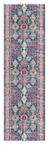 8' Blue And Ivory Oriental Runner Rug