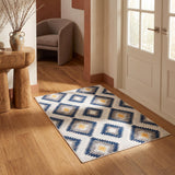 2' X 5' Blue Ikat Kilim Area Rug