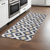 8' Blue Ikat Kilim Runner Rug
