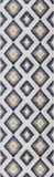 8' Blue Ikat Kilim Runner Rug