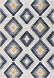 4' X 6' Blue Ikat Kilim Area Rug